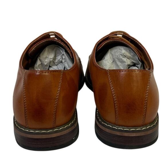 Vostey Mens Size 9.5 Chestnut Brown Oxford Lace Up Closed Round Toe Dress Shoes main image 8